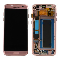 Samsung S7 Edge Pink Gold LCD & Digitiser Complete G935f GH97-18533E