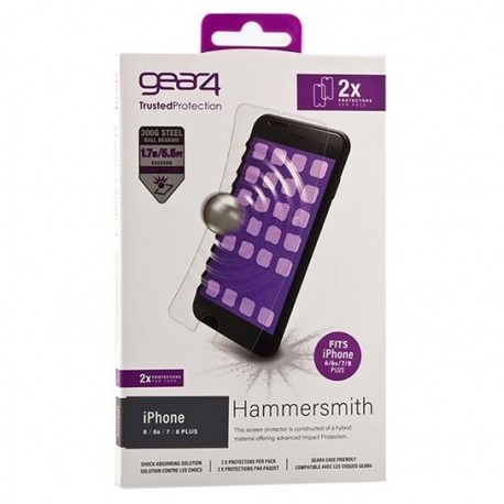 Gear4 Hammersmith Hybrid Screen Protector for Apple iPhone 7 Plus / 8 Plus - 2pk