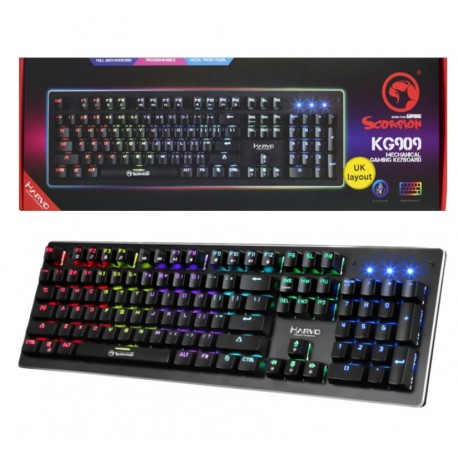 Marvo Scorpion KG909 RGB LED Full Size Mechanical Gaming Keyboard with Blue Switches