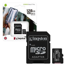 Kingston Canvas Select Plus 128GB Micro SD UHS-I Flash Card with Adapter