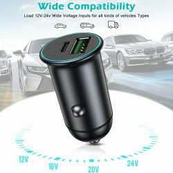 Car Charger 2 USB Port + Type C