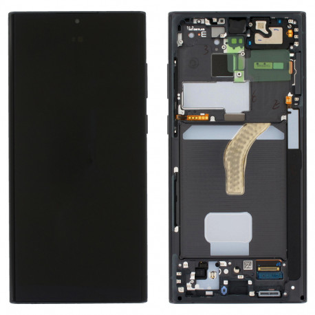 Genuine Samsung Galaxy S22 Ultra (S908B) Complete lcd with frame in Black - Part no: GH82-27488A