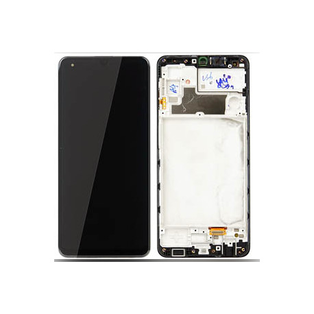 Genuine Samsung Galaxy M32 (M325F) Complete lcd with front frame in Black: Part no: GH82-26193A GH82-25981A