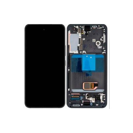 Genuine Samsung Galaxy S22 (S901B) Complete lcd Display with frame in Phantom Black - GH82-27520A