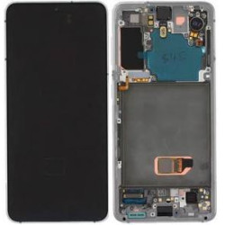 Samsung Galaxy S21 4G/5G (G991B/G990F) Complete lcd With frame in Phantom White Part no: GH82-24545C, GH82-24544C